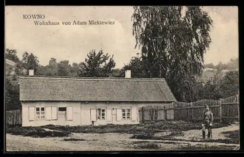 AK Kowno, Wohnhaus von Adam Mickiewicz