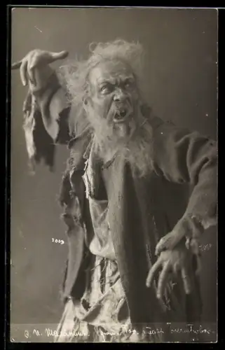 AK Opernsänger Schaljapin im Kostüm aus Lumpen mit langem Bart