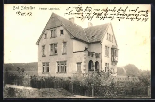 AK Bad Salzuflen, Hotel Pension Logemann mit Garten