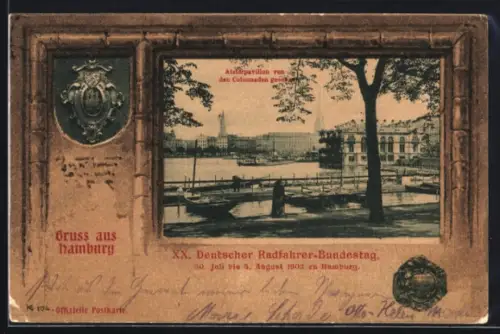 AK Hamburg-Neustadt, Alsterpavillon von den Colonnaden gesehen