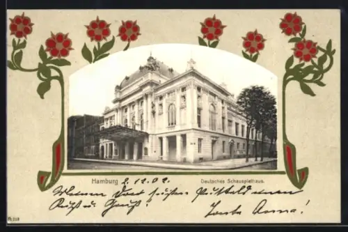AK Hamburg-St.Georg, Deutsches Schauspielhaus, Passepartout