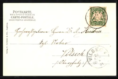 AK Augsburg, Rathaus, Passepartout