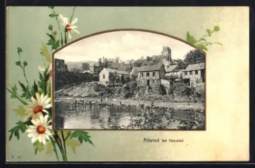 Passepartout-AK Altwied, Ortsansicht