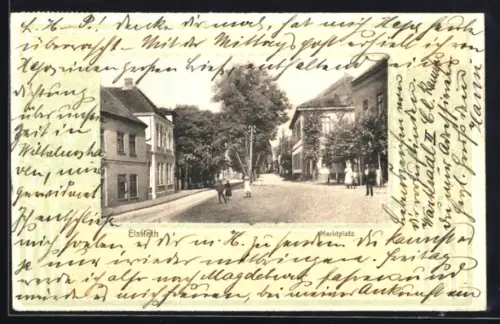 AK Elsfleth, Marktplatz im Jugendstil-Passepartout