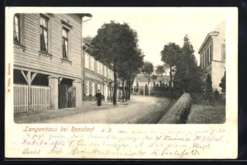 AK Langenhaus, Strassenpartie im Ort