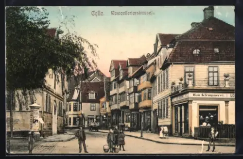 AK Celle, Westcellertorstrasse mit Geschäften