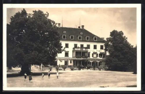 AK Heiligenberg a. B., Hotel Post mit Strassenpartie
