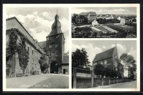 AK Efferen b. Köln, Burg, Schule und Siedlung, Marienhaus