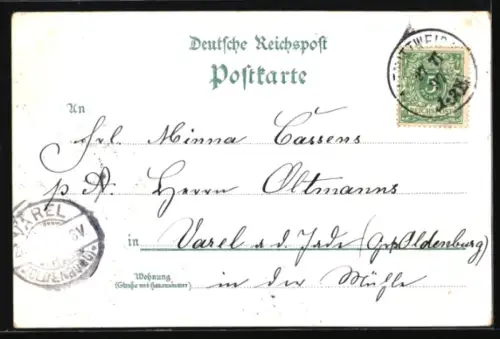 Lithographie Mittweida, Neudörfchen, Post