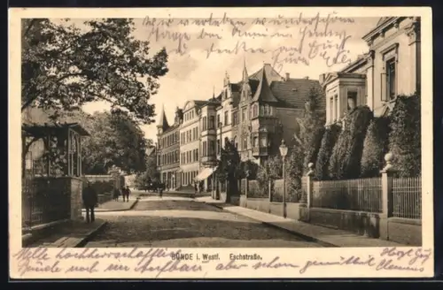 AK Bünde i. Westf., Blick in die Eschstrasse