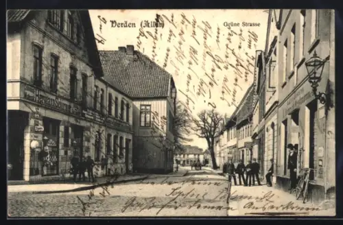 AK Verden /Aller, Grüne Strasse mit Geschäften