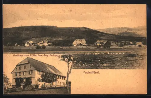 AK Faulenfürst, Gasthaus zum Rössle, Ortspartie