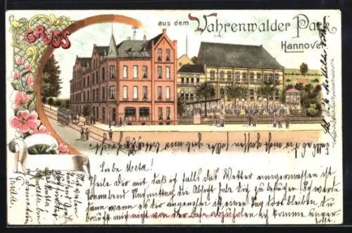 Lithographie Hannover, Gasthaus Vahrenwalder Park