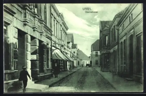 AK Varel, Obernstrasse mit Geschäften
