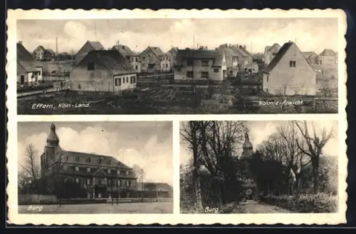 AK Efferen, Burg, Kolonie-Ansicht