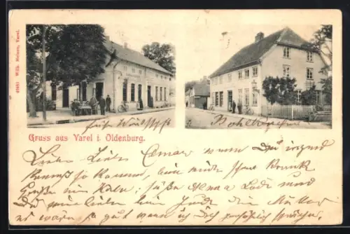 AK Varel i. Oldenburg, Partie am Gasthaus