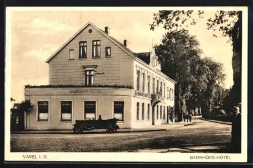 AK Varel i. O., Bahnhofs-Hotel, Bes. Fritz Ahrens