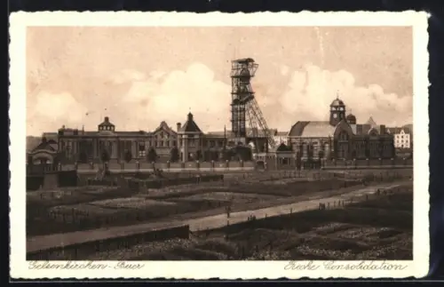 AK Gelsenkirchen-Buer, Blick auf die Zeche Consolidation