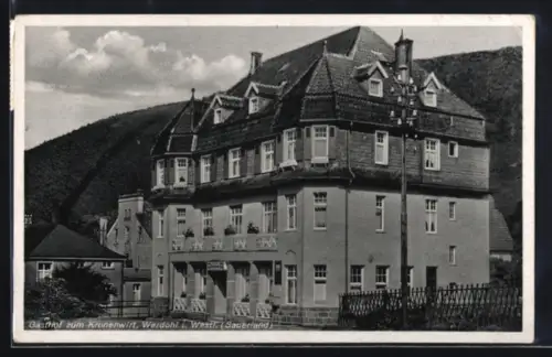 AK Werdohl i. W., Ansicht vom Gasthof zum Kronenwirt