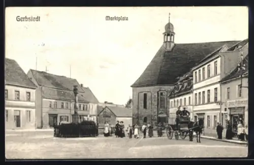 AK Gerbstedt, Geschäft von Bruno Pohlemann am Marktplatz