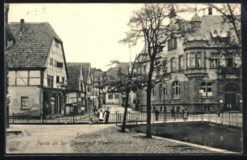 AK Salzuflen, Partie an der Steege mit Wenkenstrasse