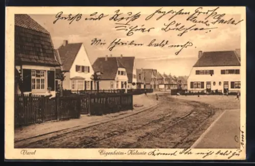 AK Varel i. O., Eigenheim-Kolonie, Strassenpartie