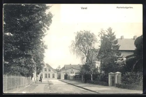 AK Varel, Strasse Marienlustgarten mit Villen