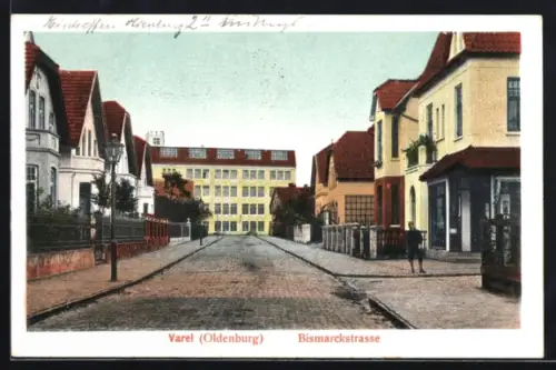 AK Varel i. O., Partie in der Bismarckstrasse