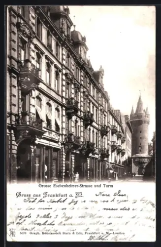 AK Frankfurt a. M., Grosse Eschenheimer Strasse und Turm