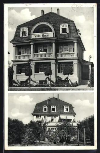AK Bad Salzuflen, Hotel Villa Ursel, Parkstrasse 49, Vorder- u. Rückansicht