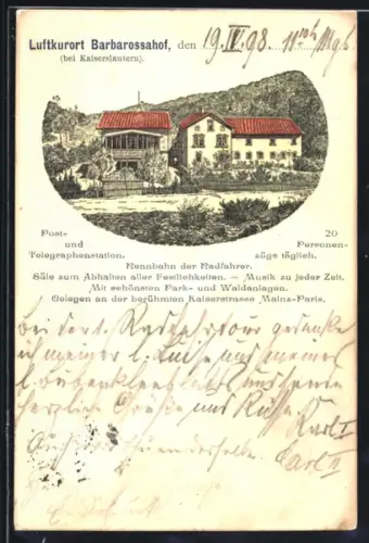 Lithographie Kaiserslautern, Gasthof Barbarossahof
