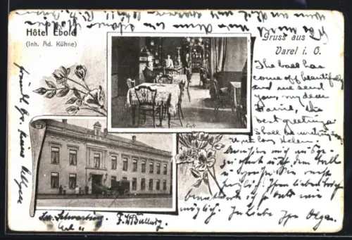 AK Varel i. O., Hotel Ebold, Inh. Ad. Kühne, Innenansicht