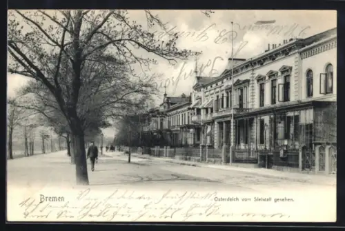 AK Bremen, Strasse Osterdeich vom Sielwall gesehen