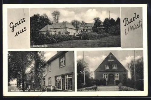 AK Burlo i. Westf., Kloster Burlo, Kurzwaren v. Leo Marks, Schwesternhaus