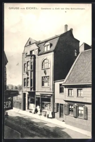 AK Eickel, Konditorei und Café von Otto Schluchtmann in der Aussenansicht