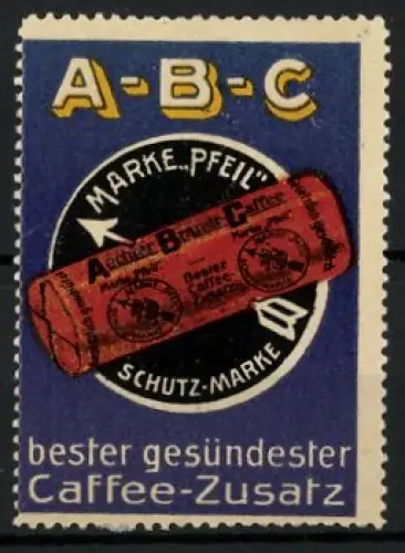 Reklamemarke Aechter Brandt-Caffee, bester Caffee-Zusatz, Verpackung mit Pfeil-Marke