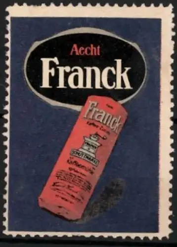 Reklamemarke Aecht Franck Kaffee-Zusatz, Rote Verpackung