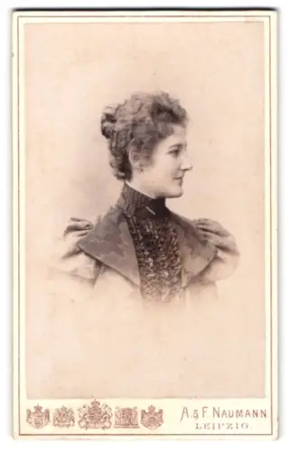 Fotografie A. & F. Naumann, Leipzig, Dorotheenstr., Seitenprofil einer Dame