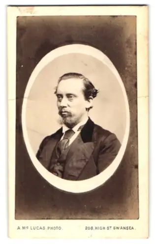 Fotografie A. McLucas, Swansea, High Street 208, Portrait eines eleganten Herren
