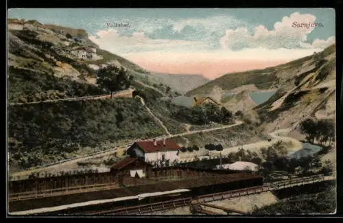 AK Sarajevo, Panorama mit Volksbad