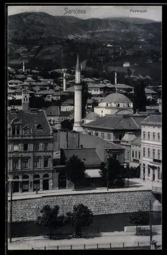 AK Sarajevo, Appelquai mit Blick auf Moschee