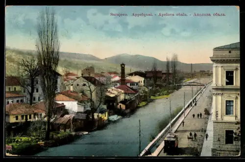 AK Sarajewo, Ortsansicht mit Appelquai