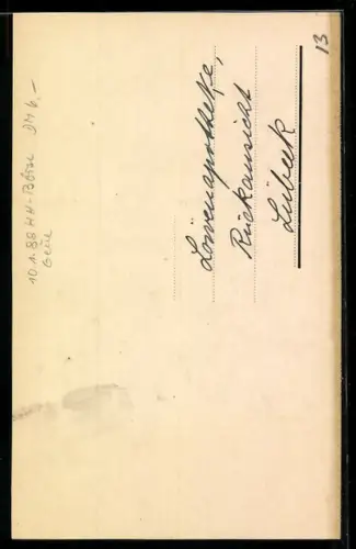 AK Lübeck, Löwenapotheke, Rückansicht