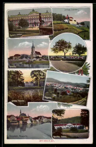 AK Gaggenau, Ortsansicht, Kuppenheim, Gernsbach und weitere Orte im Murgtal