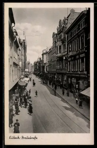 AK Lübeck, Blick in die Breitestrasse