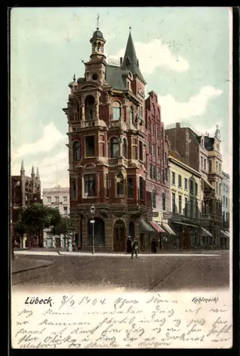 AK Lübeck, Strasse am Kohlmarkt