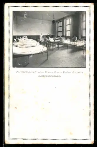 AK Kaiserslautern, Vereinslazarett vom Roten Kreuz, Rupprechtschule, Innenansicht