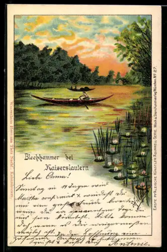 Lithographie Kaiserslautern, Blechhammer mit Gondeln