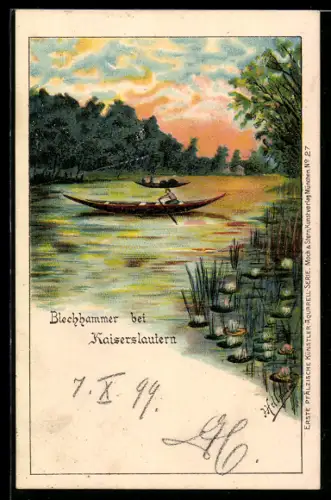 Lithographie Kaiserslautern, Blechhammer mit Gondeln