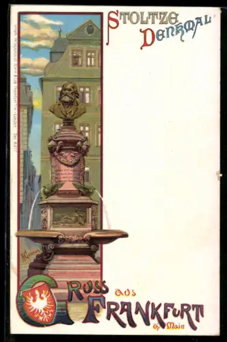 Lithographie Alt-Frankfurt, Stoltze-Denkmal